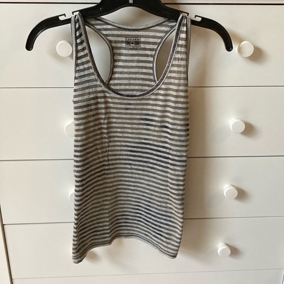 🛹 Converse Size Small Striped Racerback Tank Top - Picture 8 of 13